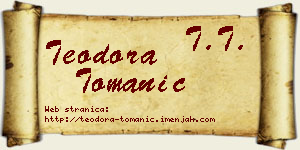 Teodora Tomanić vizit kartica